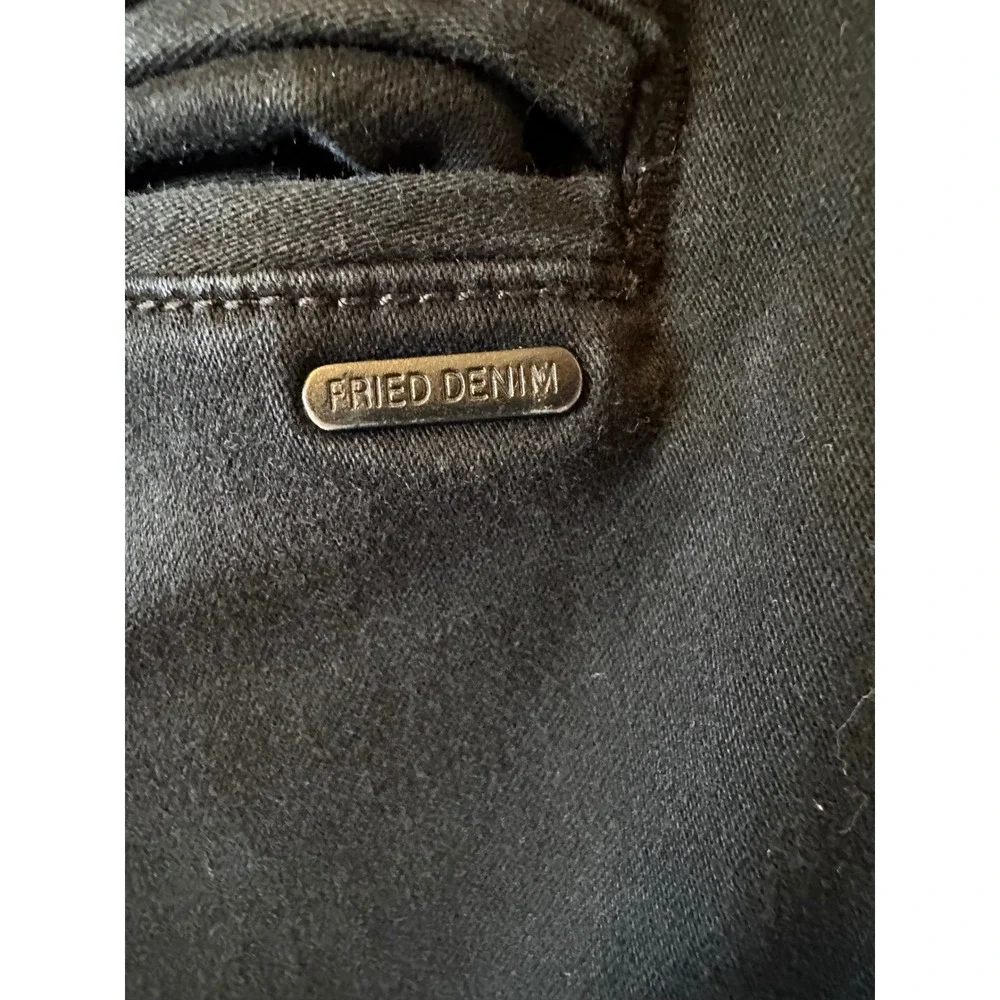 Fried Denim Mens Black Slim Straight Stretch Pants 34x32 Cotton Blend